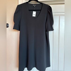 Versona Elegant Black Puff Sleeve Dress